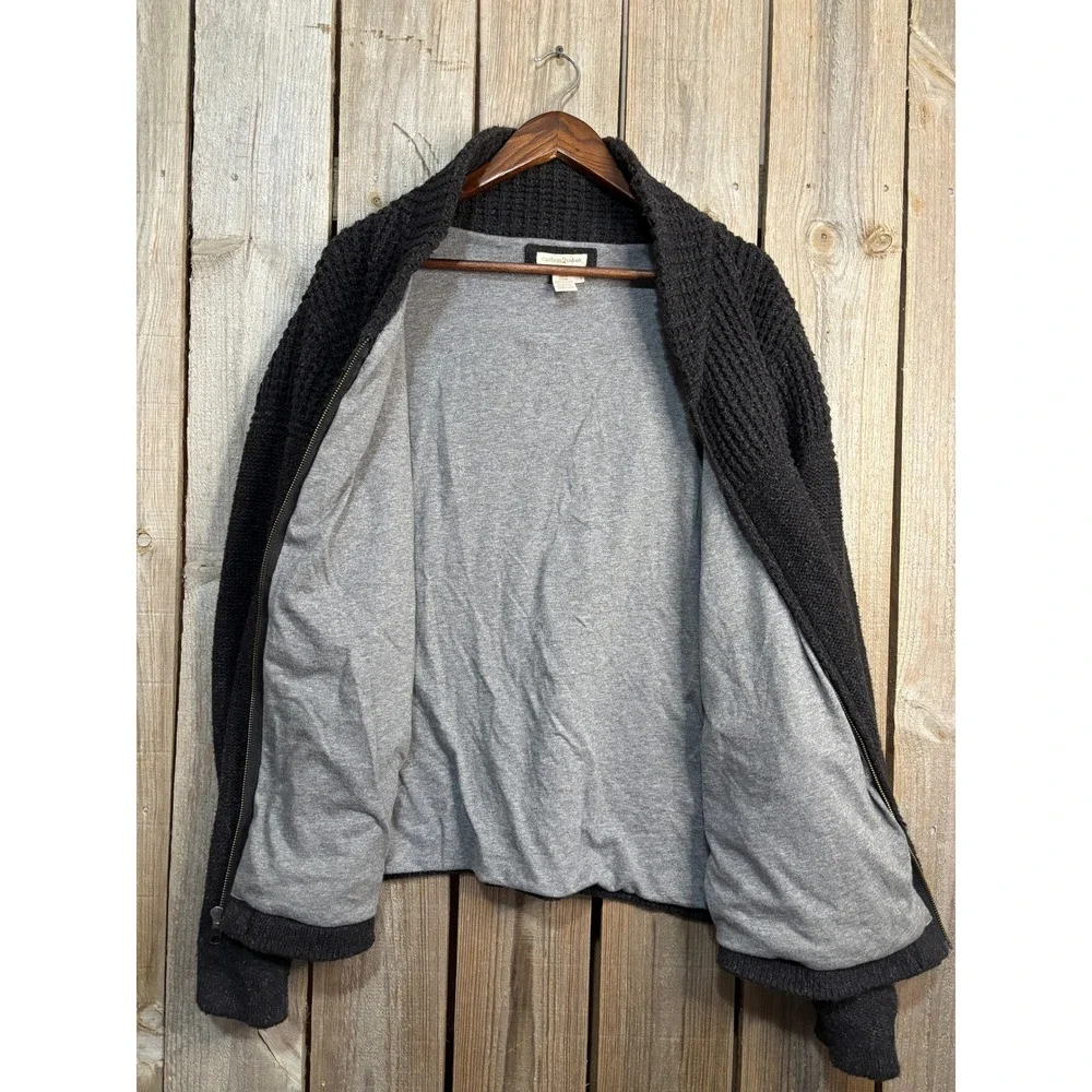 Carbon2Cobalt Mens Large Charcoal‎ Gray Cotton Full Zip Lined Sweater 155157